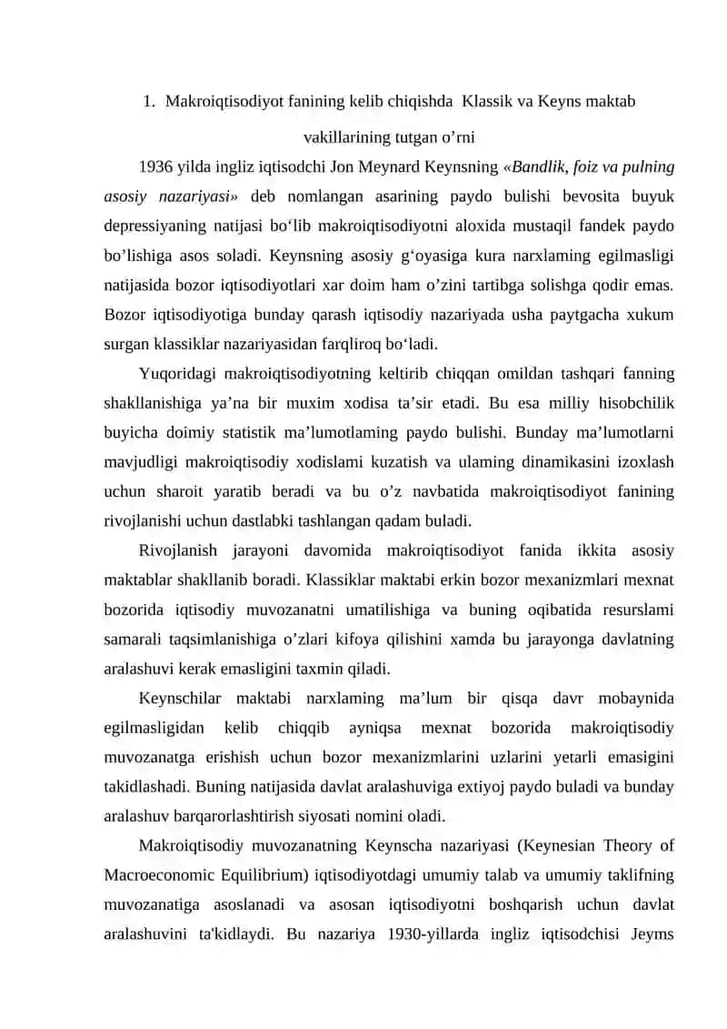 Makroiqtisodiy muvozanatning keynscha nazariyasi 3