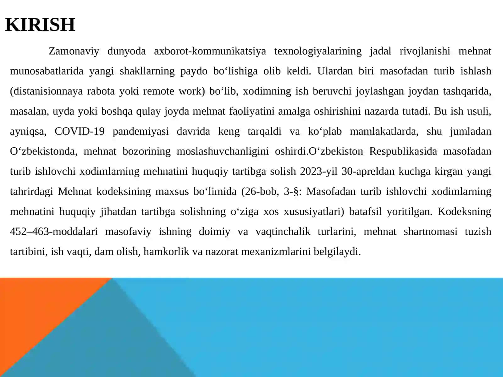 Masofadanturibishlovchi xodimlarning mehnatini huquqiy jihatdan tartibga solishning o'zigaxosxususiyatlari 3