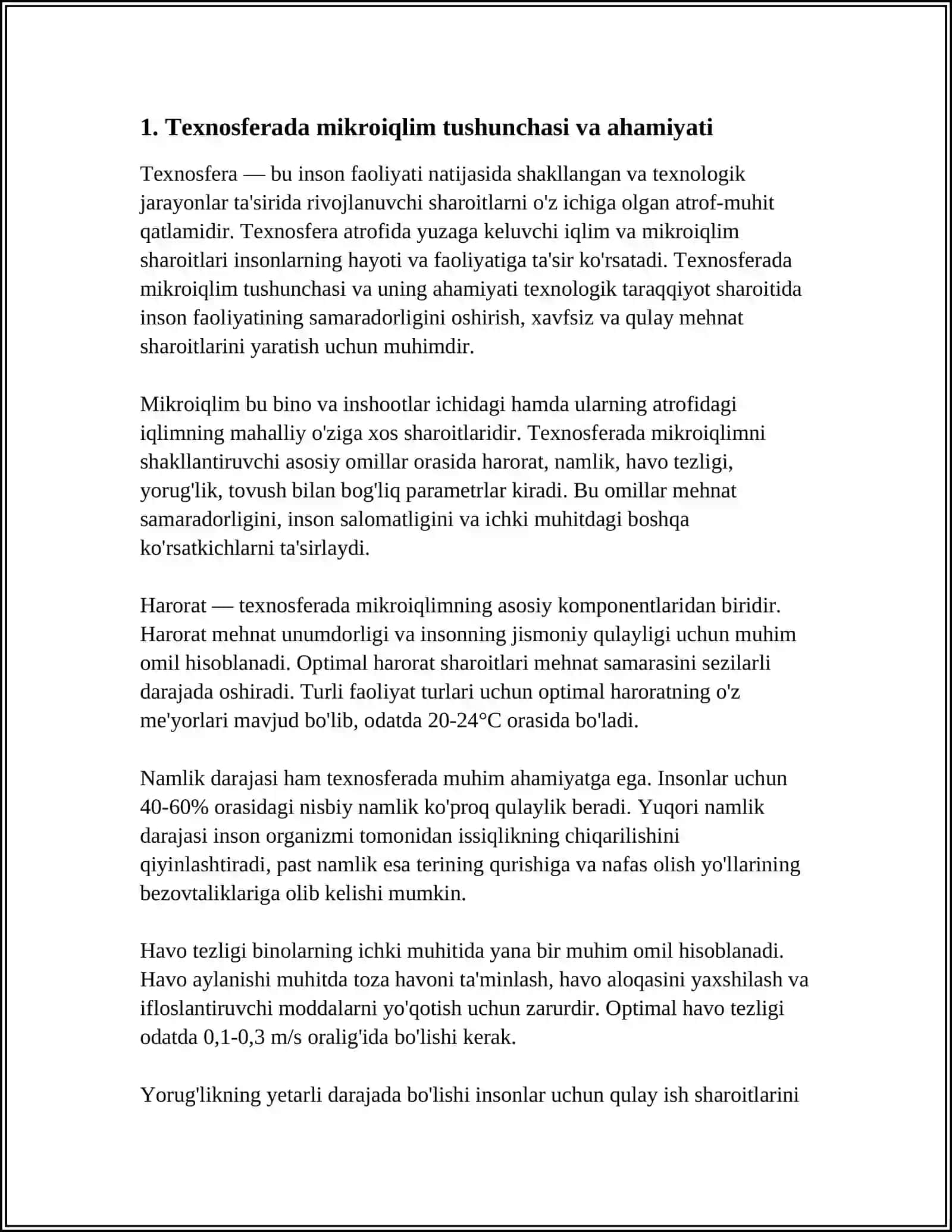 TEXNOSFERADA MIKROIQLIM SHAROITINI TA’MINLASH 3