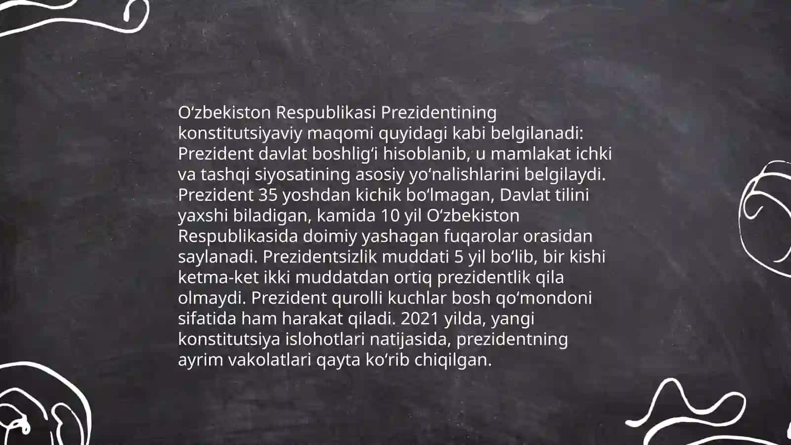 O'zbekiston Respublikasi Prezidentining huquqiy holati 3