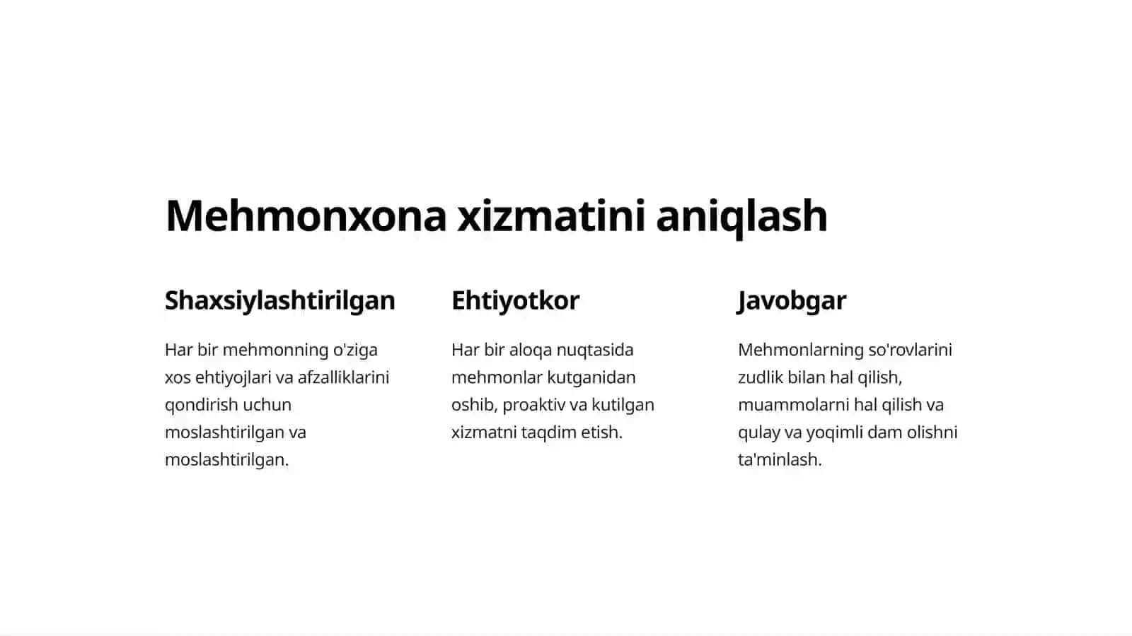 Mehmonxona xizmati kontentning mohiyati 3