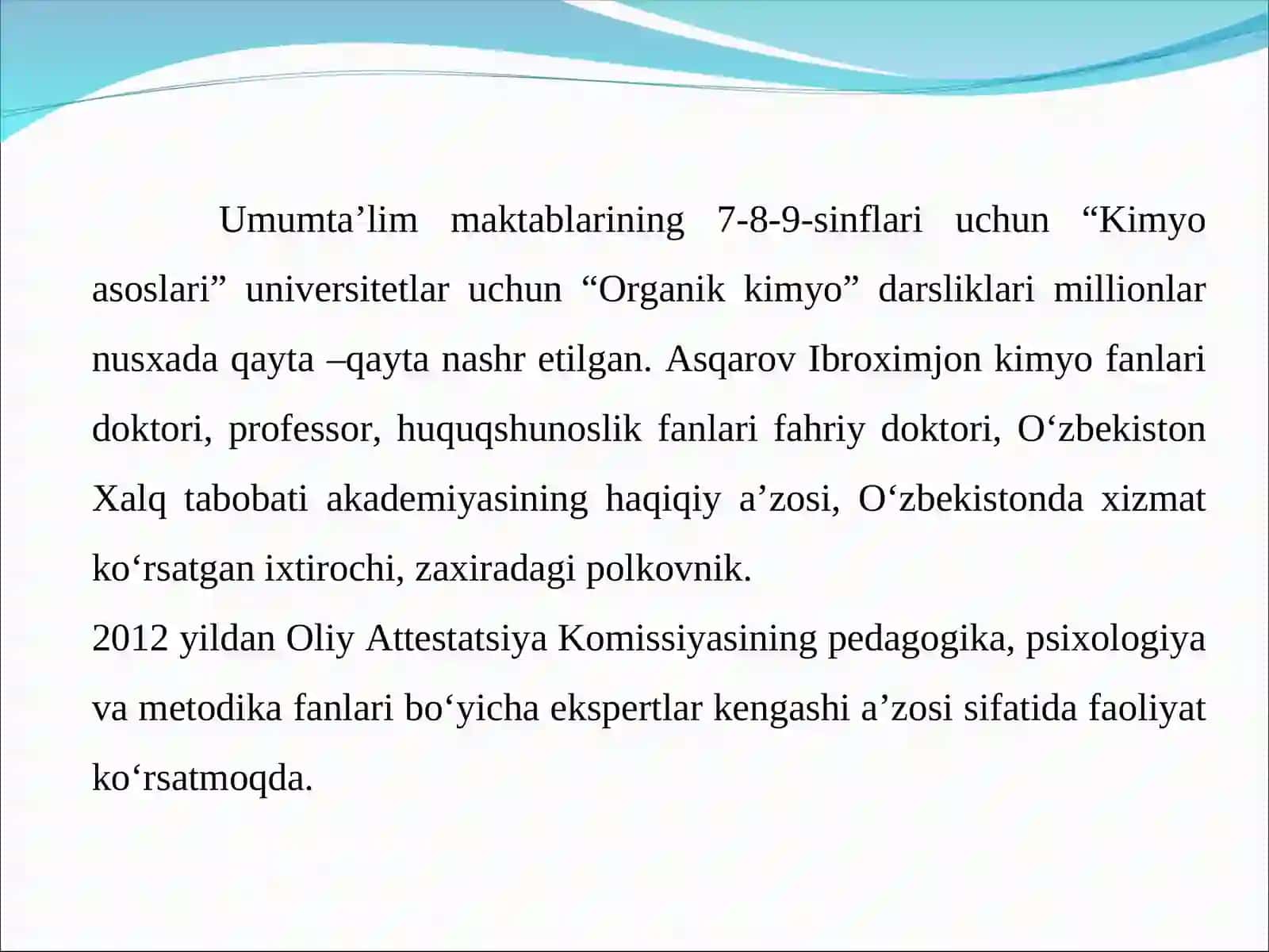O'zbekiston kimyogar olimlari 3