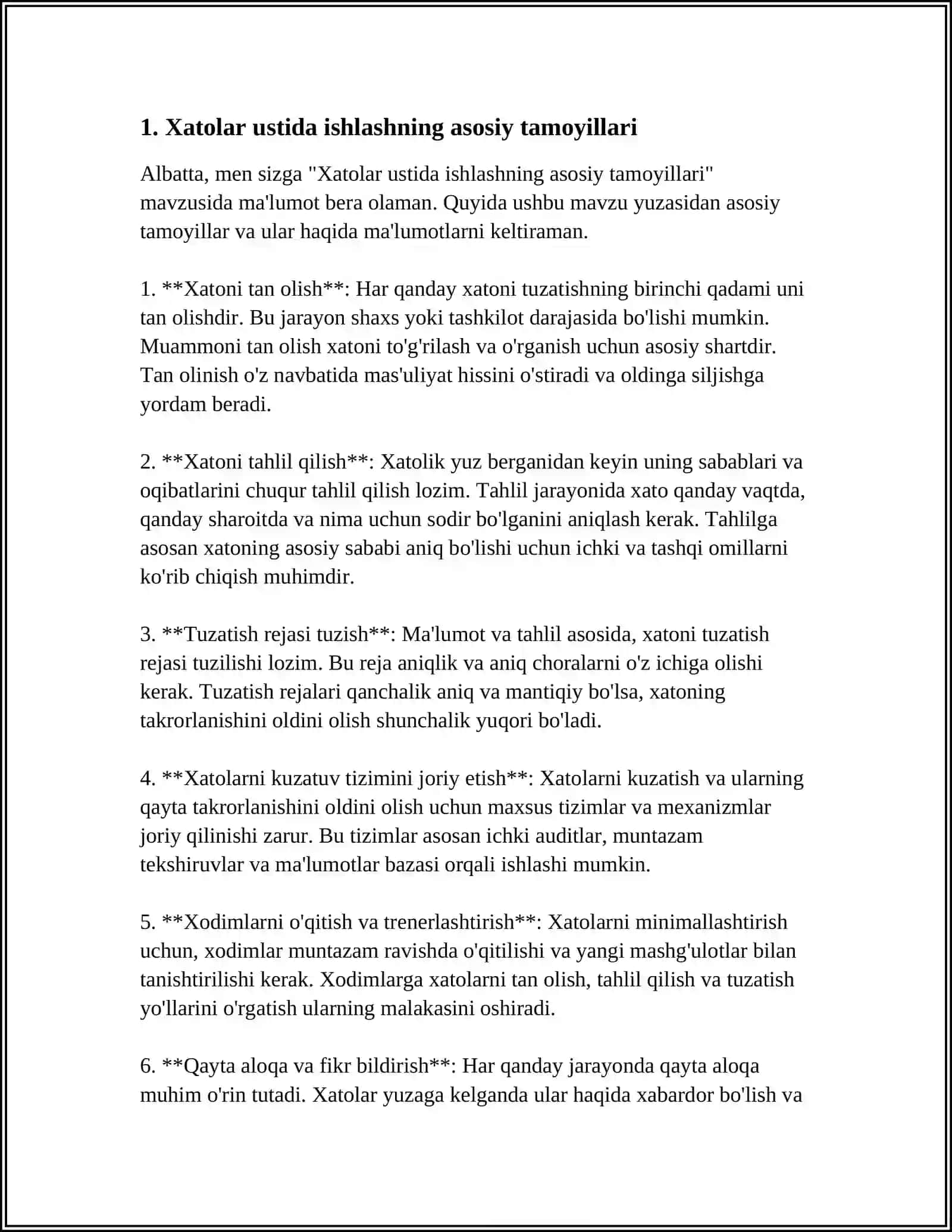 XATOLAR USTIDA ISHLASH VA ULARNING OLDINI OLISH 3