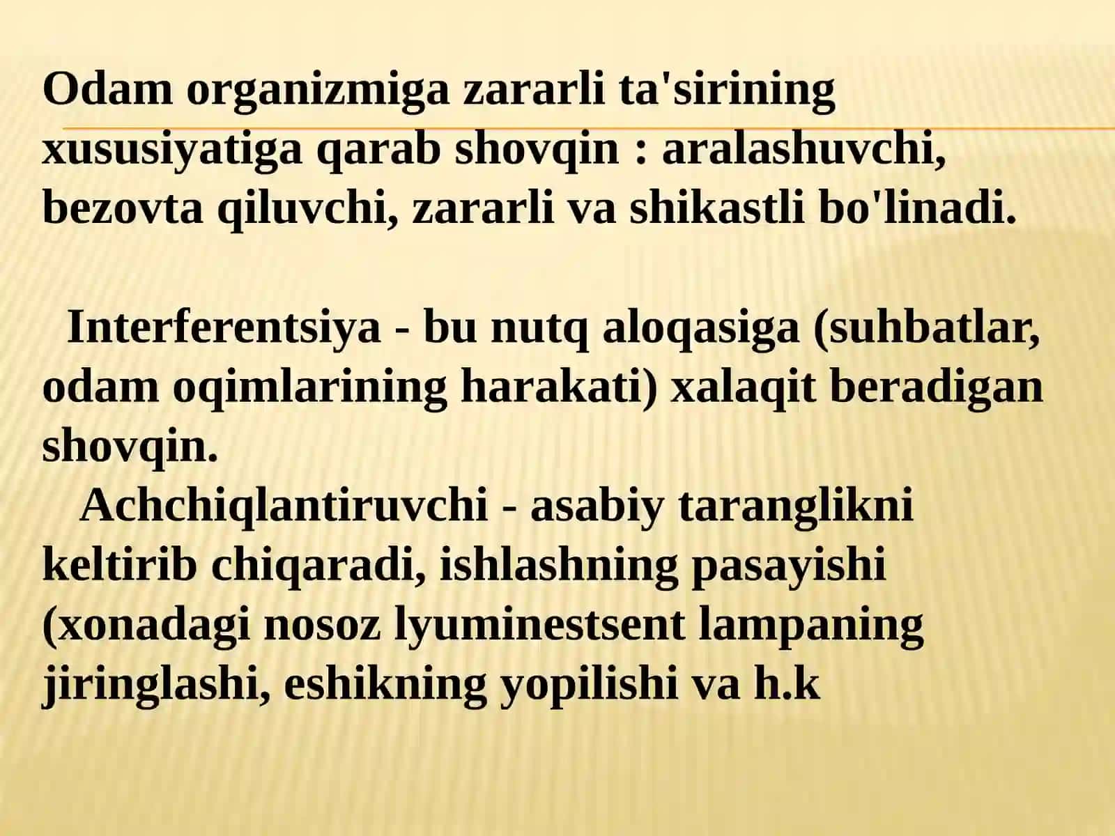 Ishlab chiqarishdashovqin, tebranish, himoya usullari 3