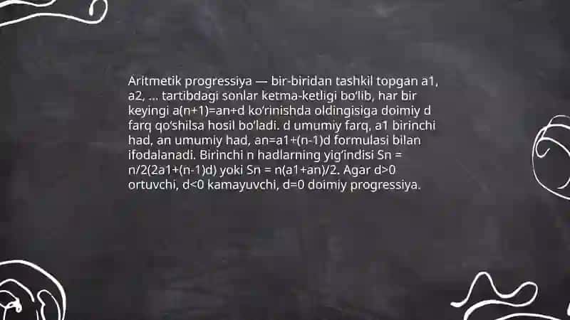 Aritmetik progressiya 3