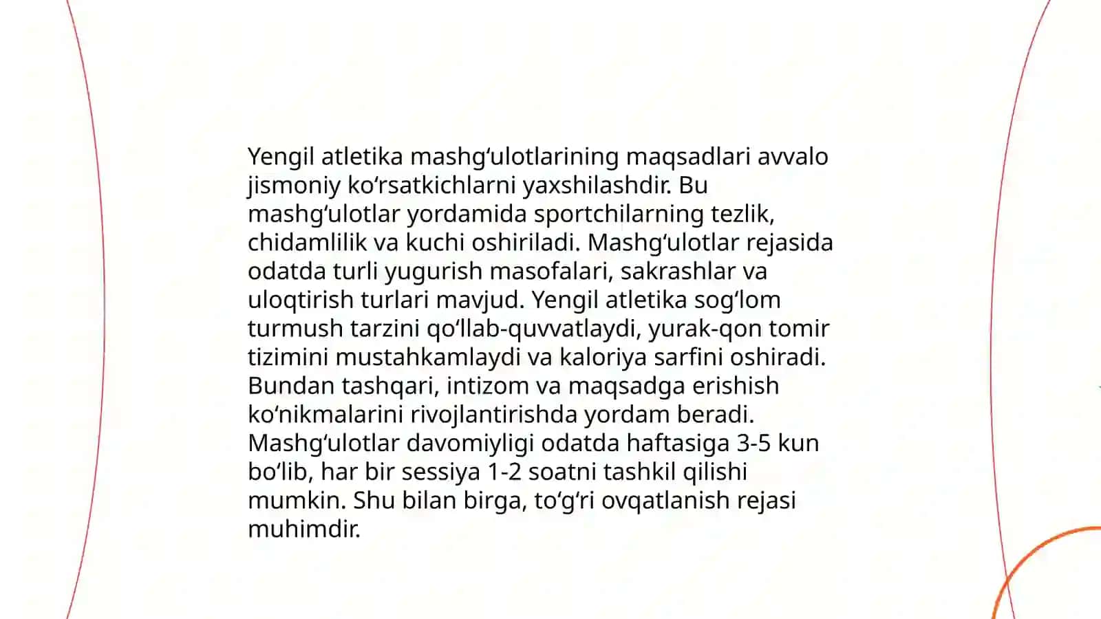 Yengil atletika mashg‘ulotlarining tuzilishi 3