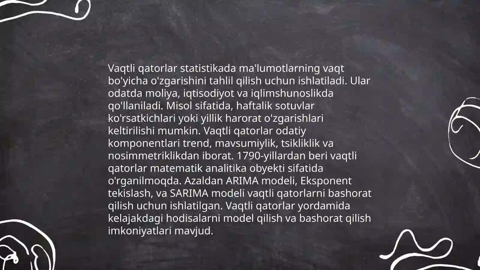 Vaqtli qatorlarni modellashtirish 3