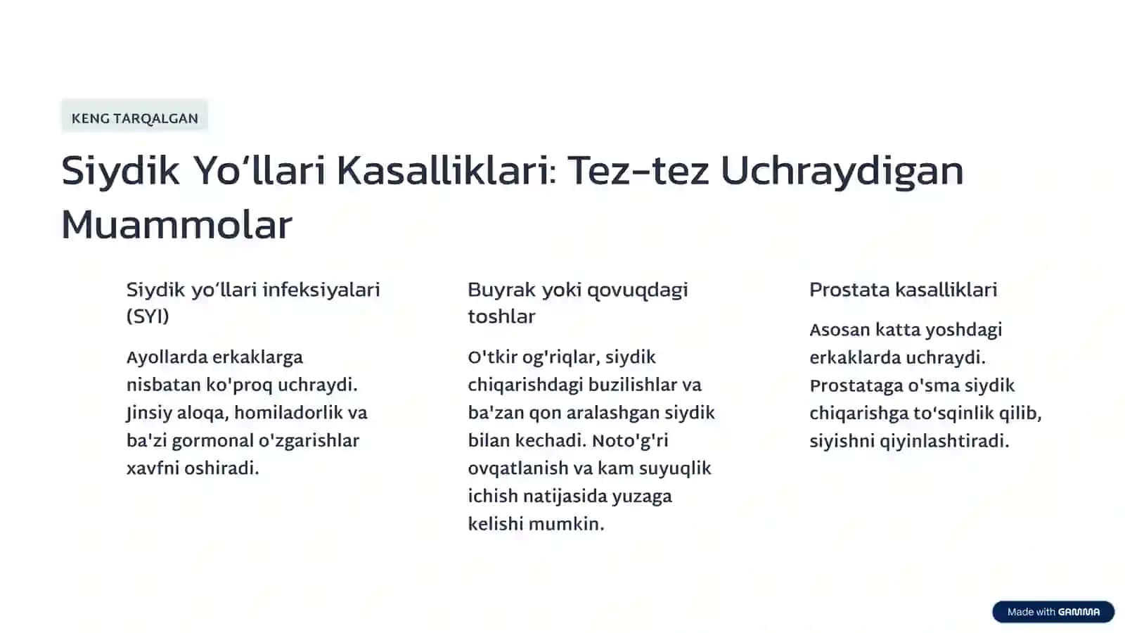 Siydik Ayirish A’zolarining Kasalliklari: Sabablar, Belgilar va Davolash 3