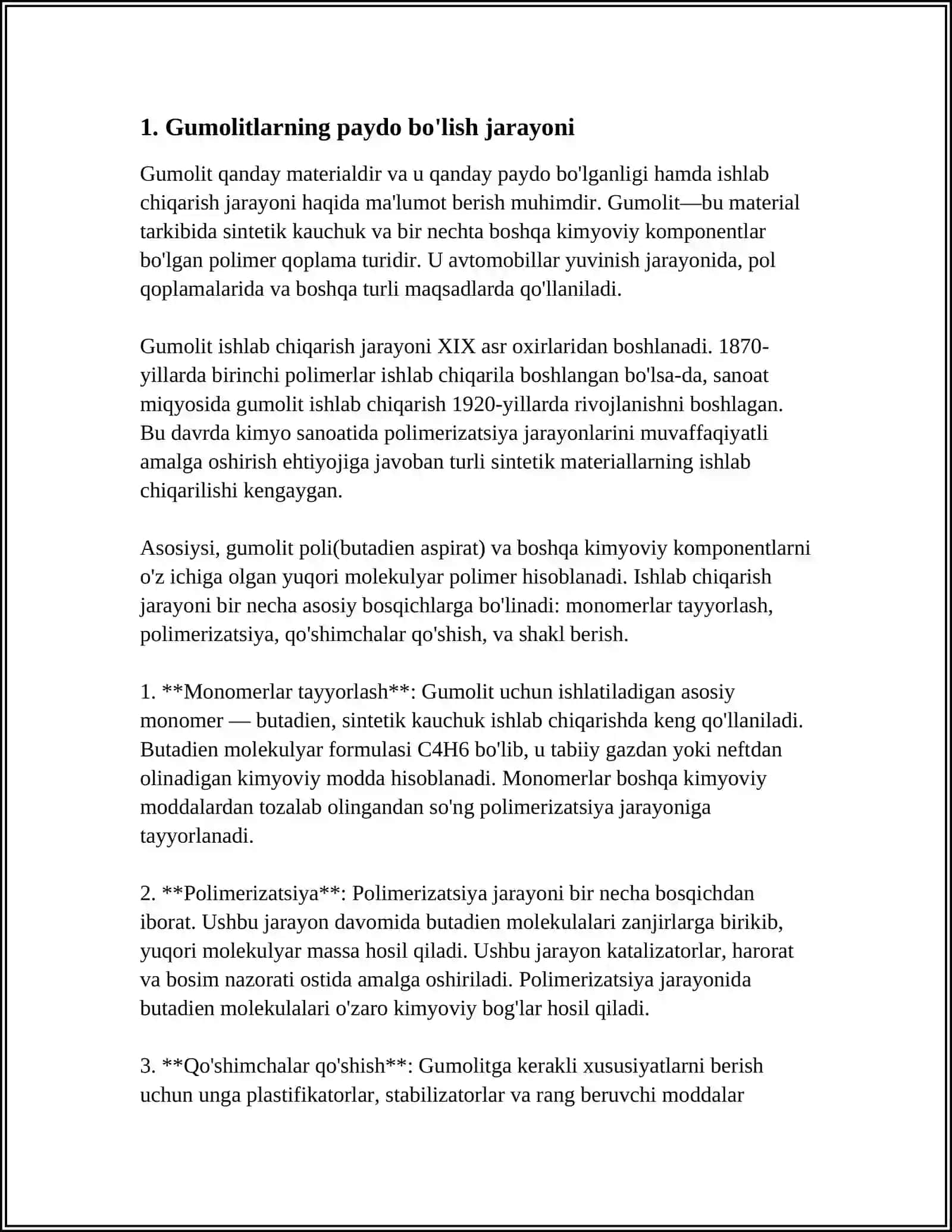 GUMOLITLAR, SOPROPELITLAR, ULARNING ÒZGARISH BOSQICHLAR 3