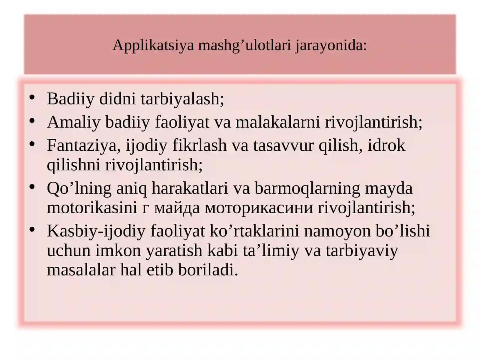 Maktabgacha yoshdagi bolalarni hajmli applikatsiya qilishga o’rgatish orqali ijodkorlikni rivojlantirish 3