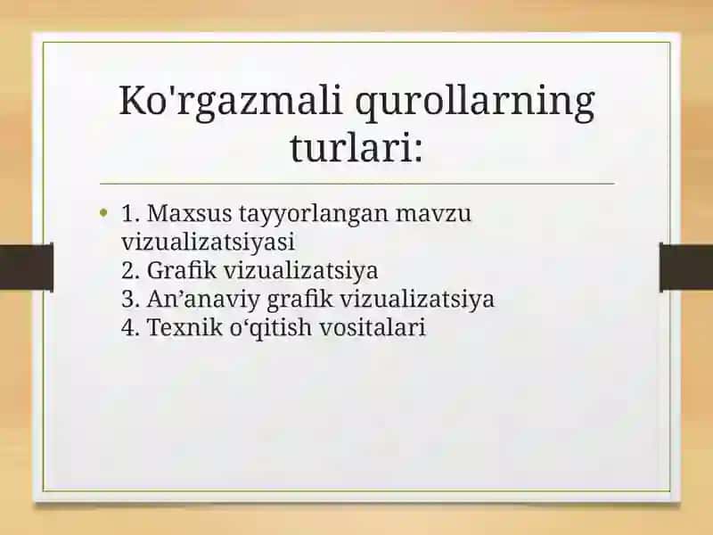 Ko'rgazmali o'quv qurollari 3