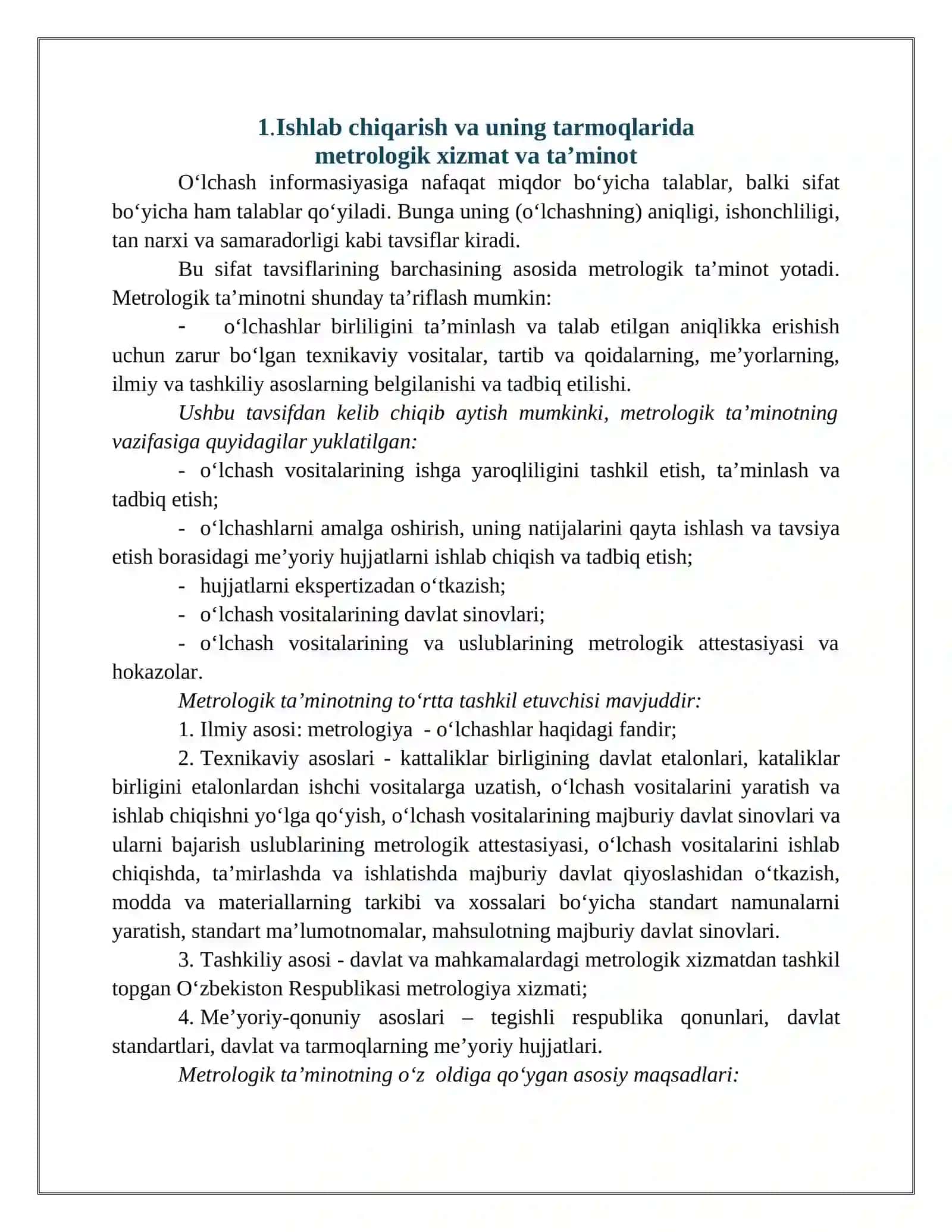 Metrologik xizmat va metrologik ta’minot 3