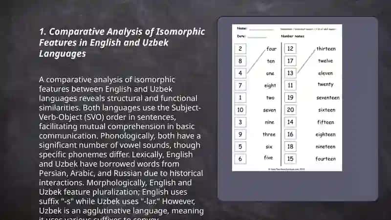 Isomorphic and allomorphic features of modern English and Uzbek methodology of teaching 3