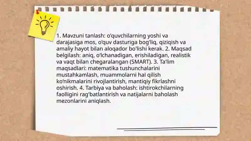 Matematik ertaliklarni tayyorlash 3