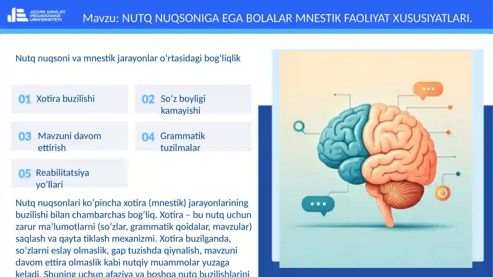 FAN: LOGOPSEXOLOGIYA VA PSIXOKARREKSIYA 3