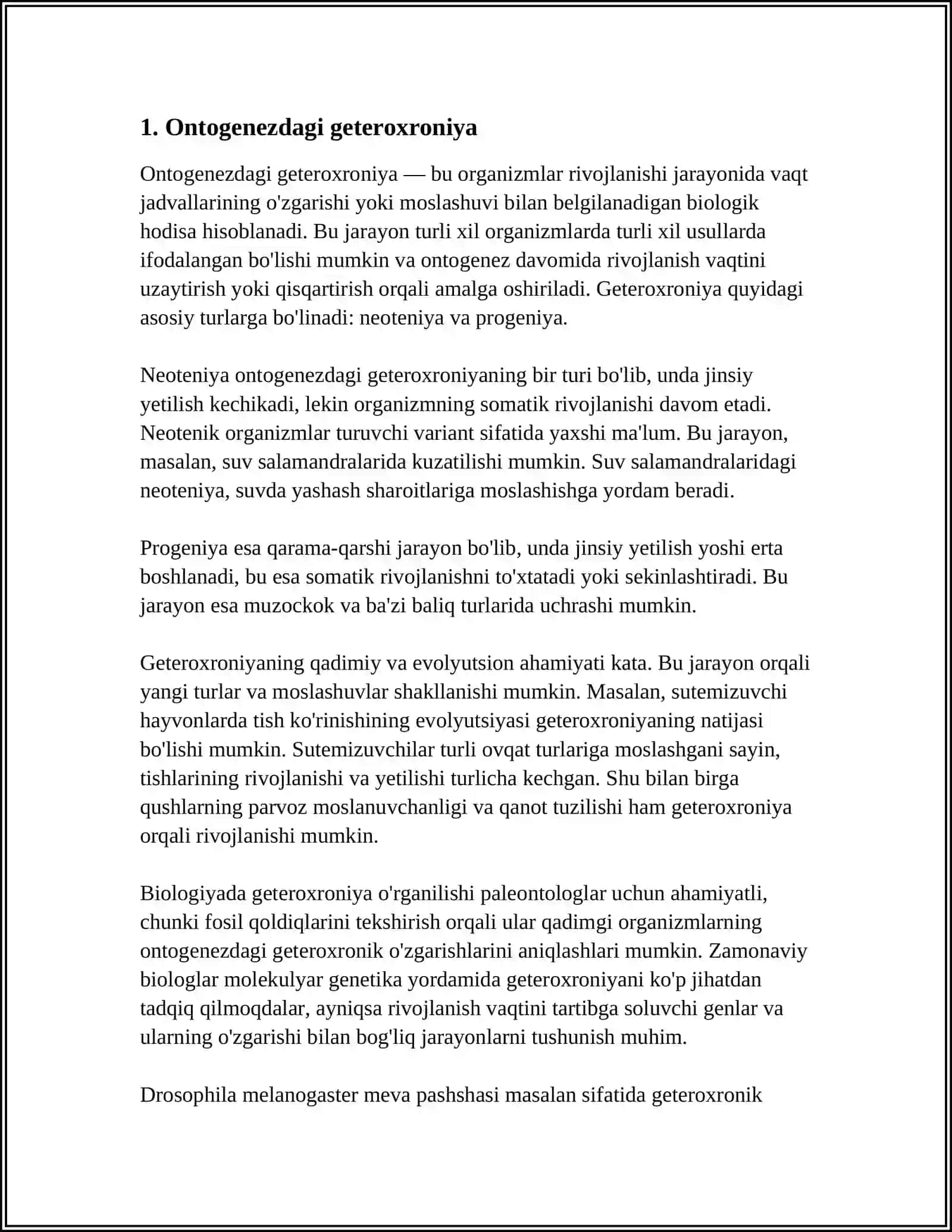 O'Sish va rijoqlanish geteroxroniyasini jadval va sxemalar tarzida o'rganib chiqish 3