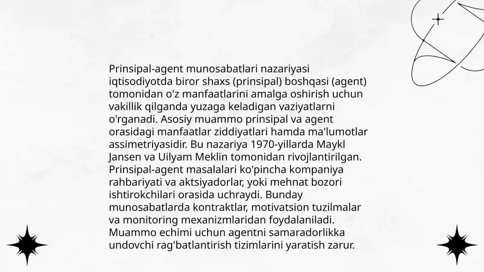 Prinsipal va agent muammosini hal etish yo'nalishlari 3