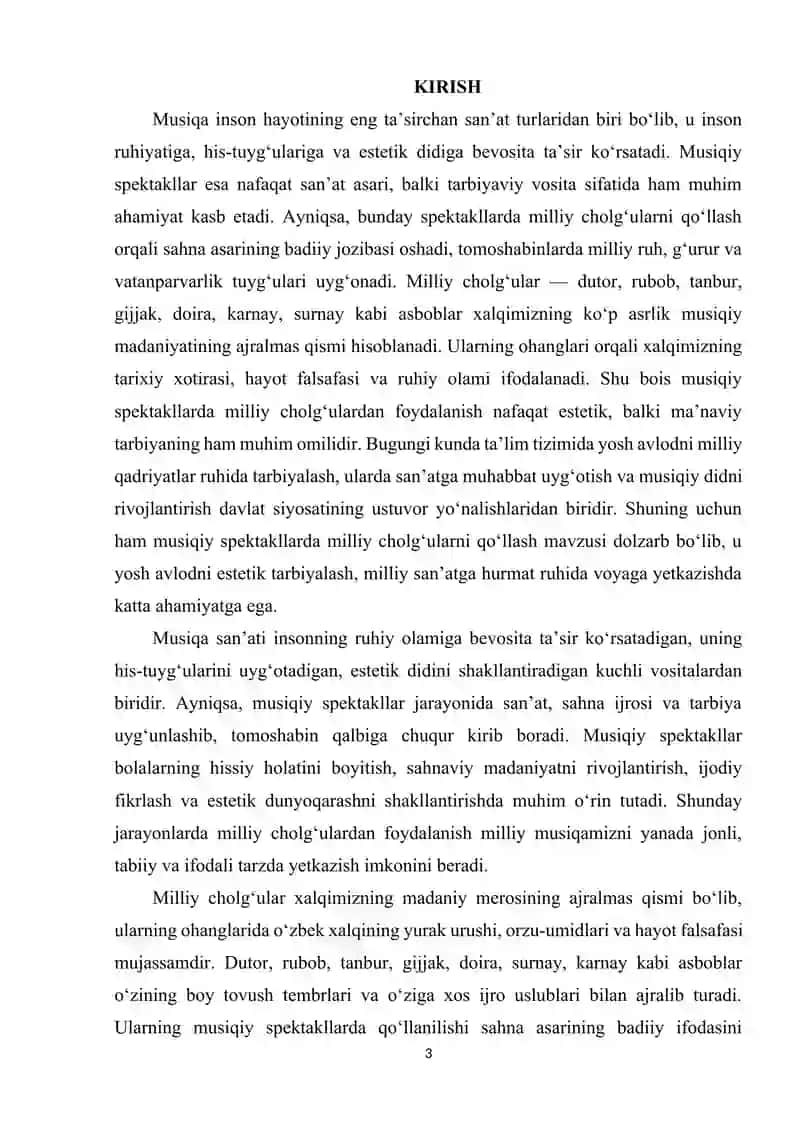 Musiqiy spektakllarda milliy cholg'ularni qo'llash 3