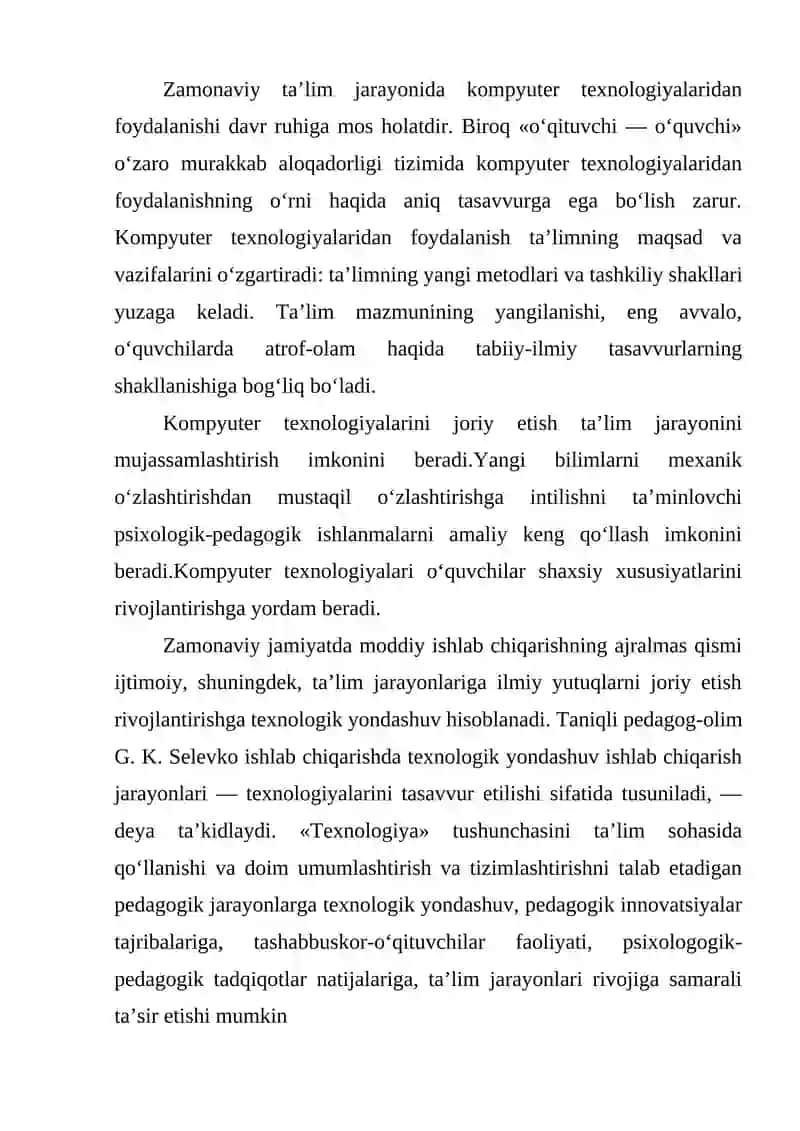 Pedagogik Kompetentlikni Takomillashtirilgan O'quy Metodik Ta'minotini Ishlab Chiqish va Amalga Tatbiq Etish 3