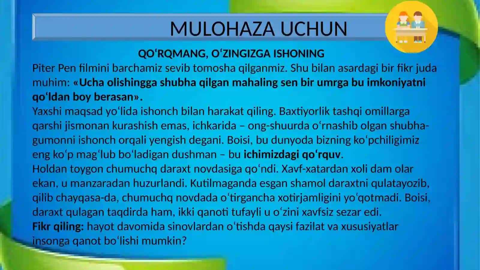 OZIGA ISHONCH-MOJIZAKOR KUCH FAOLLASHTRUVCHI SAVOLLAR 3