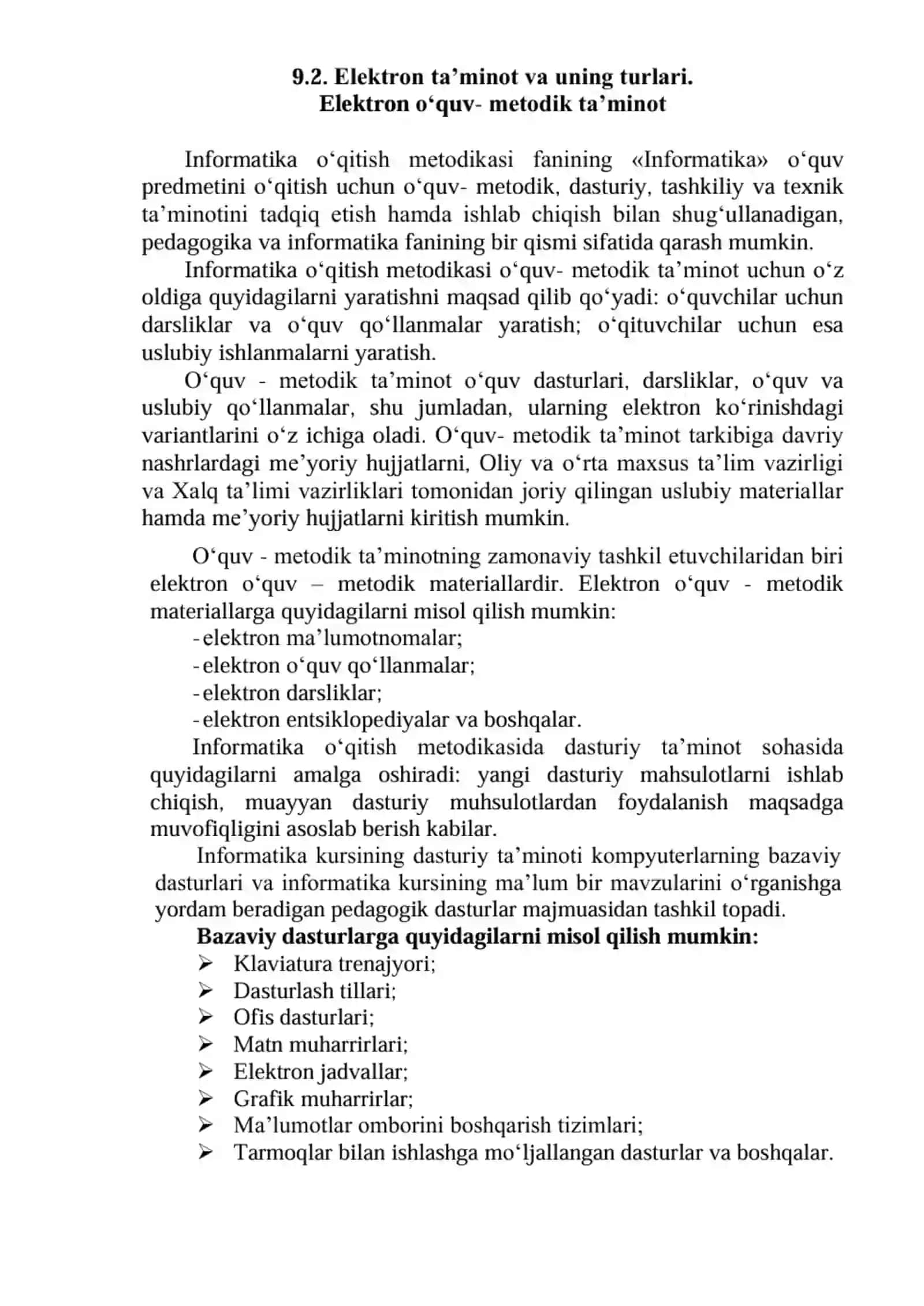 9-Ma‘ruza: Uzluksiz ta‘lim tizimida informatika va axborot texnologiyalari fanini o‘qitish ta‘minotlari 3