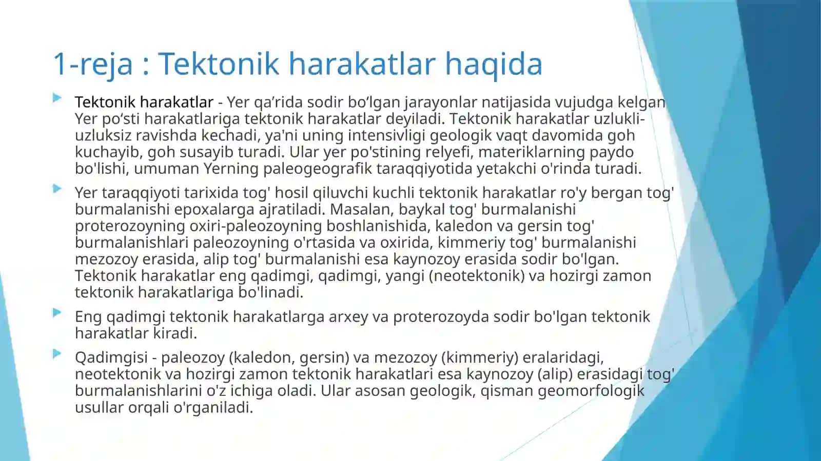 Tektonik harakatlar haqida tushuncha va ularning turlari 3