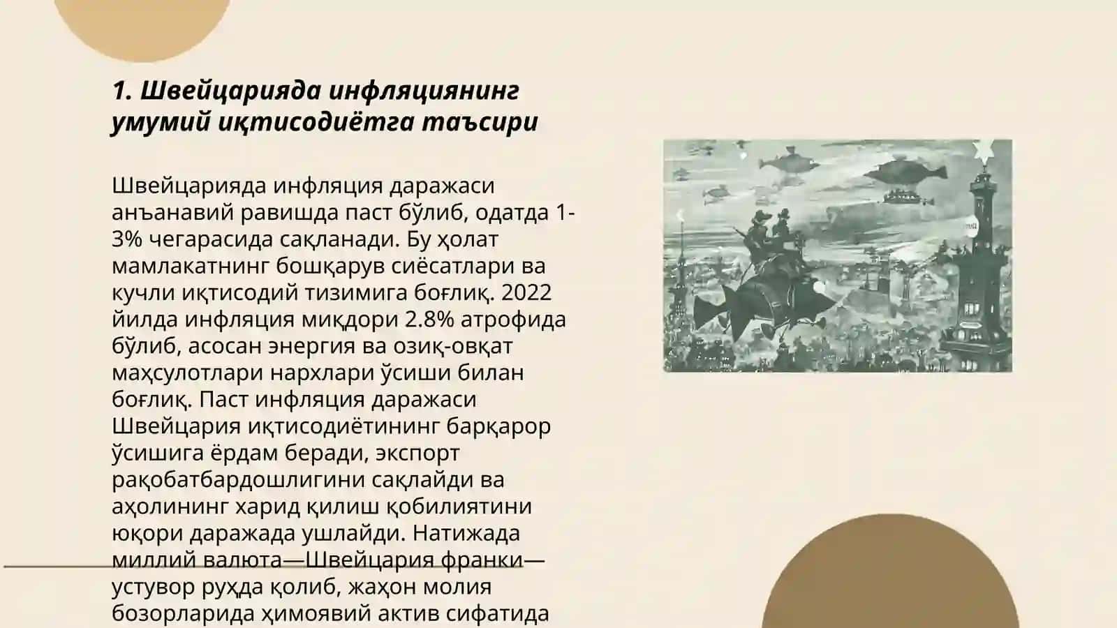 Швецария давлатининг инфляция даражаси 3
