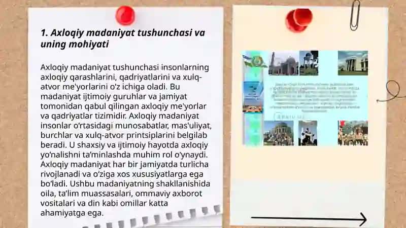 Axloqiy madaniyat va axloqiy qadriyatlarning yoshlar turmush tarzida namoyon bo'lishi 3