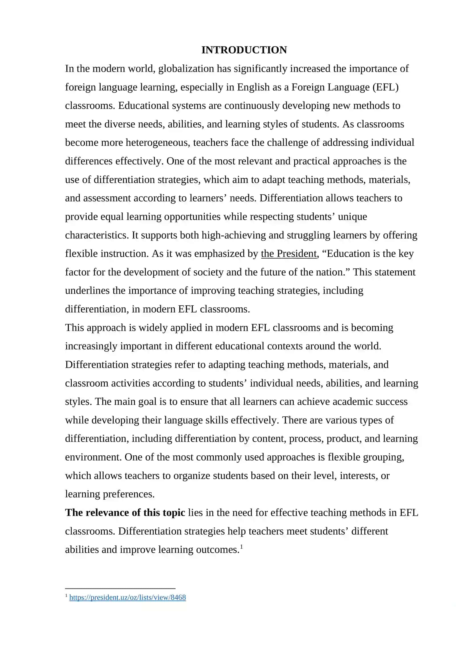Differentiation strategies in EFL classrooms 3