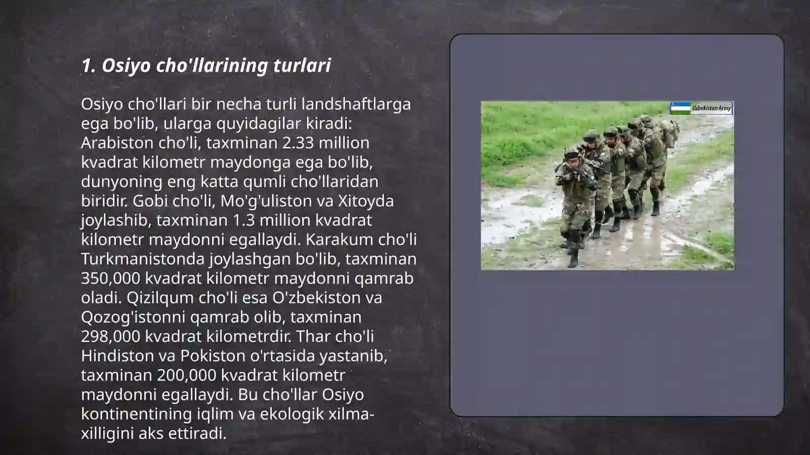 Osiyoda tarqalgan chol mintaqasi 3