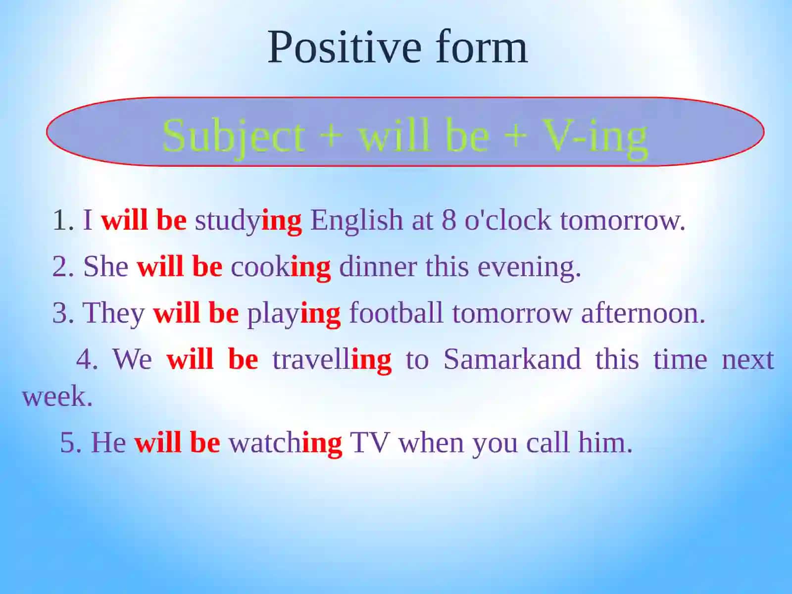 Future Continuous 3