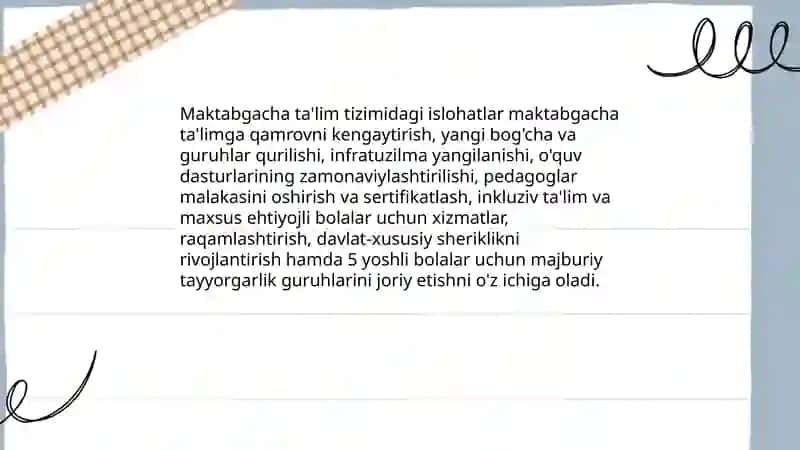 Maktabgacha talim tizimidagi islohatlar 3