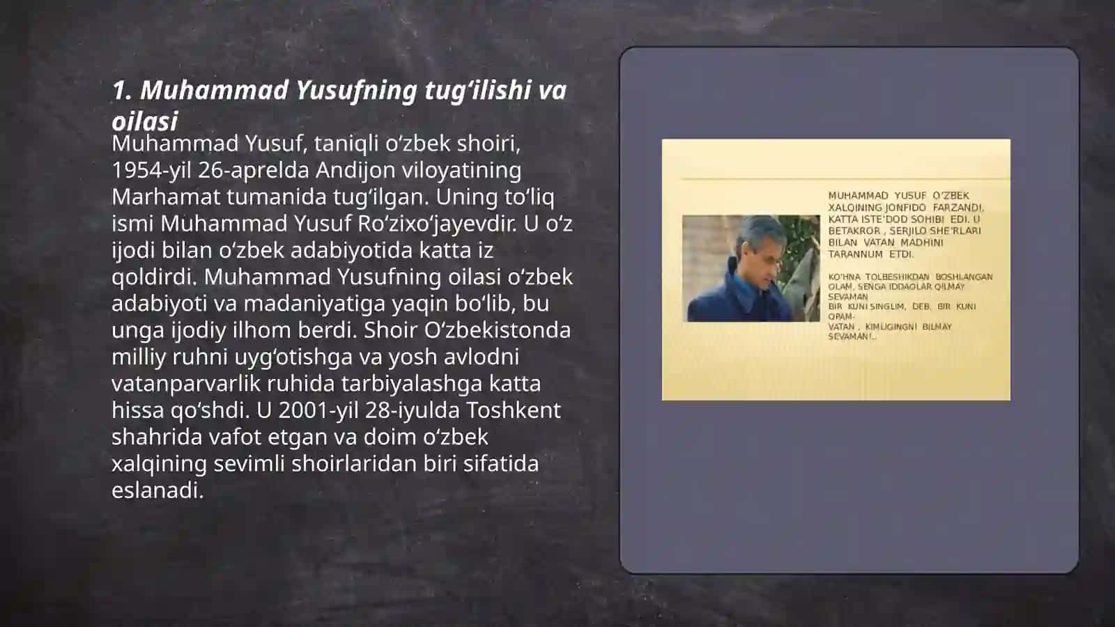 Muhammad Yusuf hayoti va ijodi 3