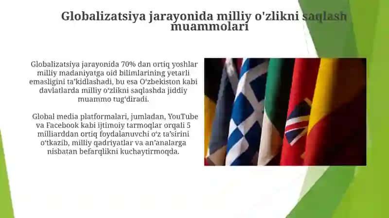 Globalizatsiya jarayonida milliy o'zlikni saqlash muammolari 3