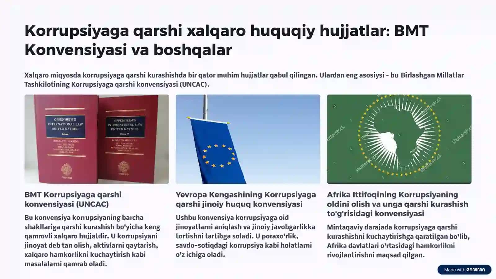 Xalqaro va O'zbekiston huquqiy hujjatlari taqqoslashi 3