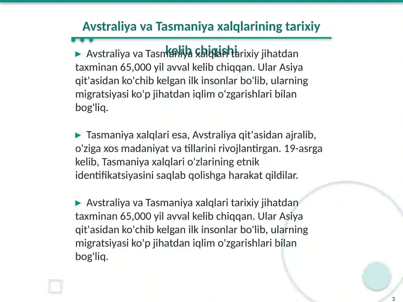 Avstraliya va Tasmaniya xalqlari etnogenezi 3