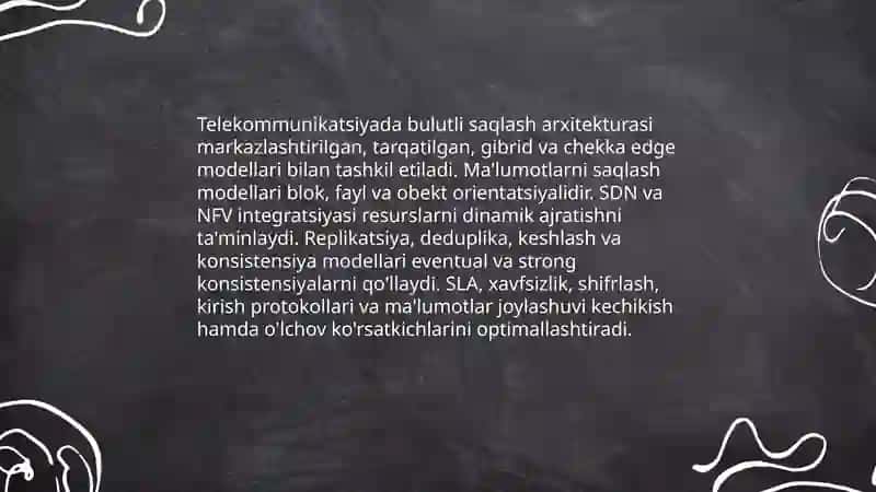 Telekommunikatsiyada bulutli saqlash texnologiyalari 3