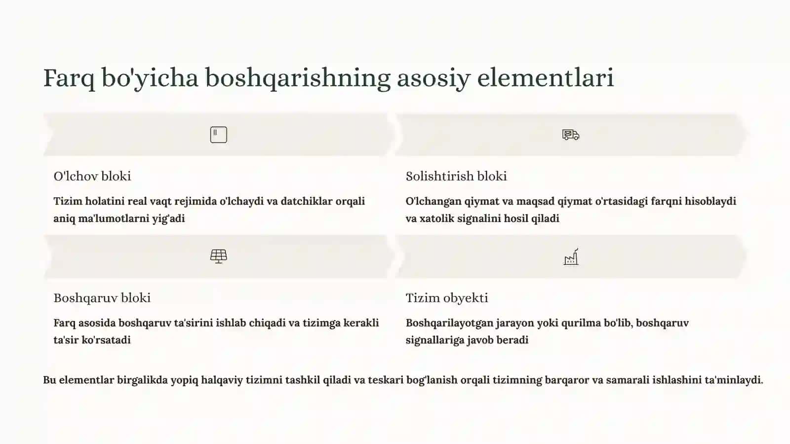 Farq bo'yicha boshqarish prinsipi va avtomatik boshqarish nazariyasi 3