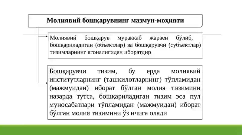 Молиявий бошқарув 3
