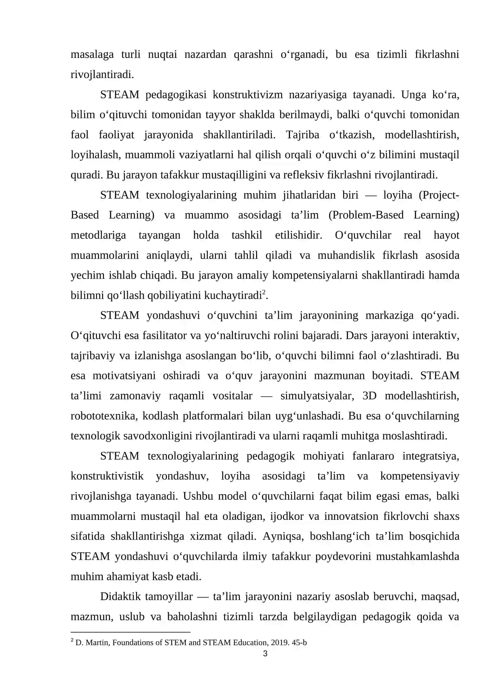 BОSHLАNG‘IСH SINF TАBIY FАNLАR TА’LIMIDА STЕАM TЕXNОLОGIYАSINI LОYIHАLАSHTIRISHNING DIDАKTIK TАMОYLILАRI 3