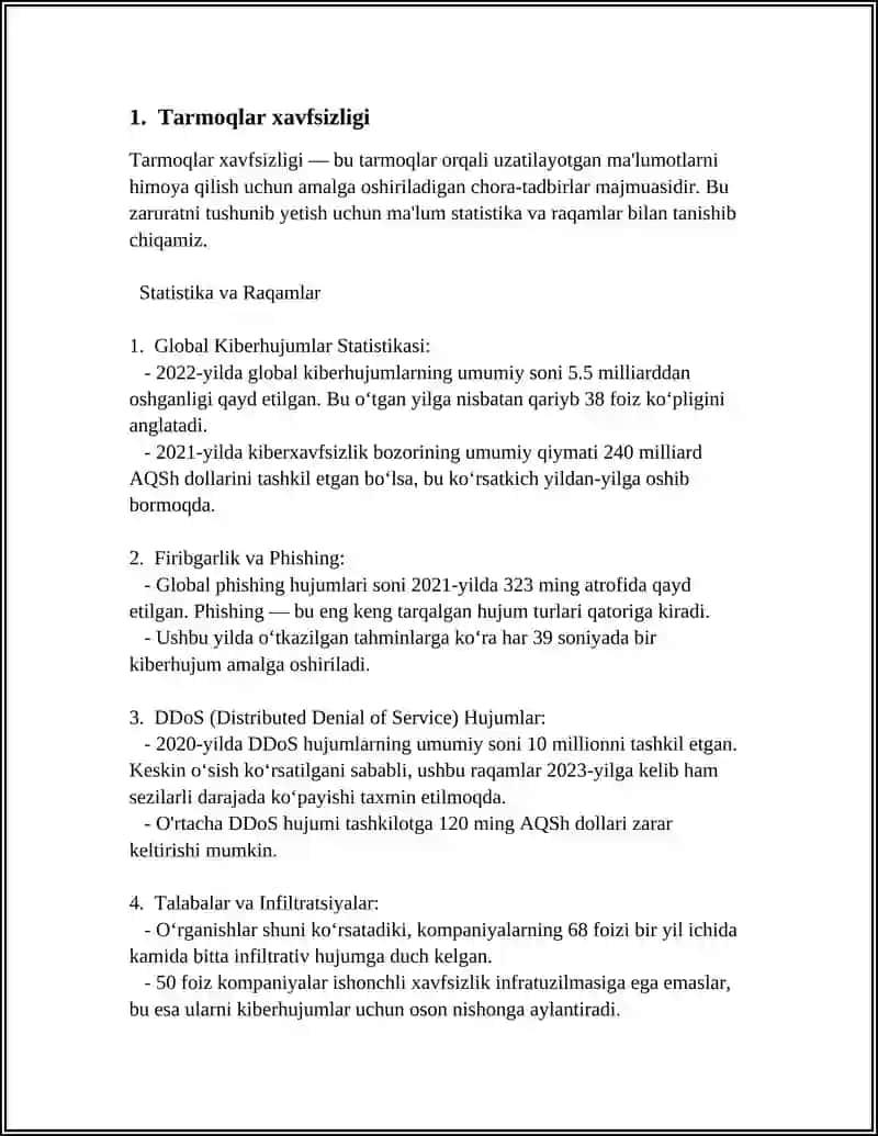 Tarmoqni administratorlashning tipik masalalari 3