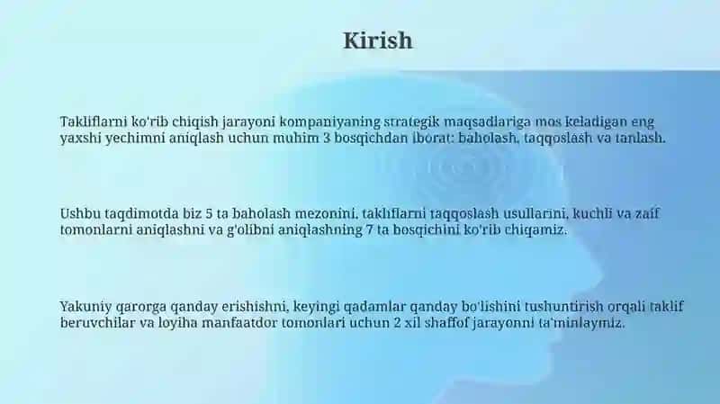 Takliflarni ko'rib chiqish va g'olibni aniqlash 3