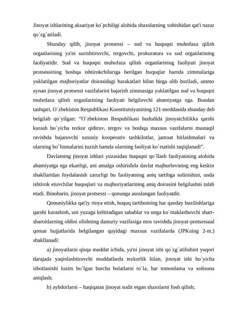 Jinoyat protsessining tushunchasi va mohiyati 3