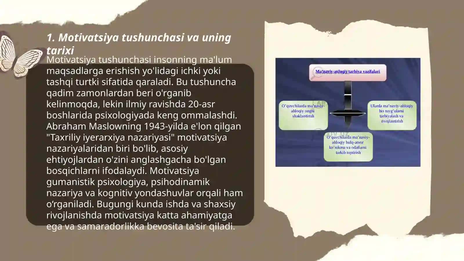 Motivatsiya jarayonlari psixologiyasi tarixi va hozirgi holati 3