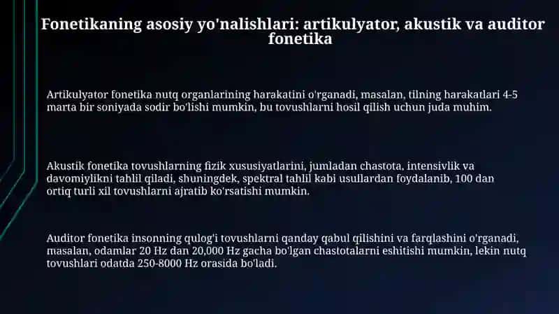 Tilning fonetik va fonologik sathi fonetika aspektlari 3