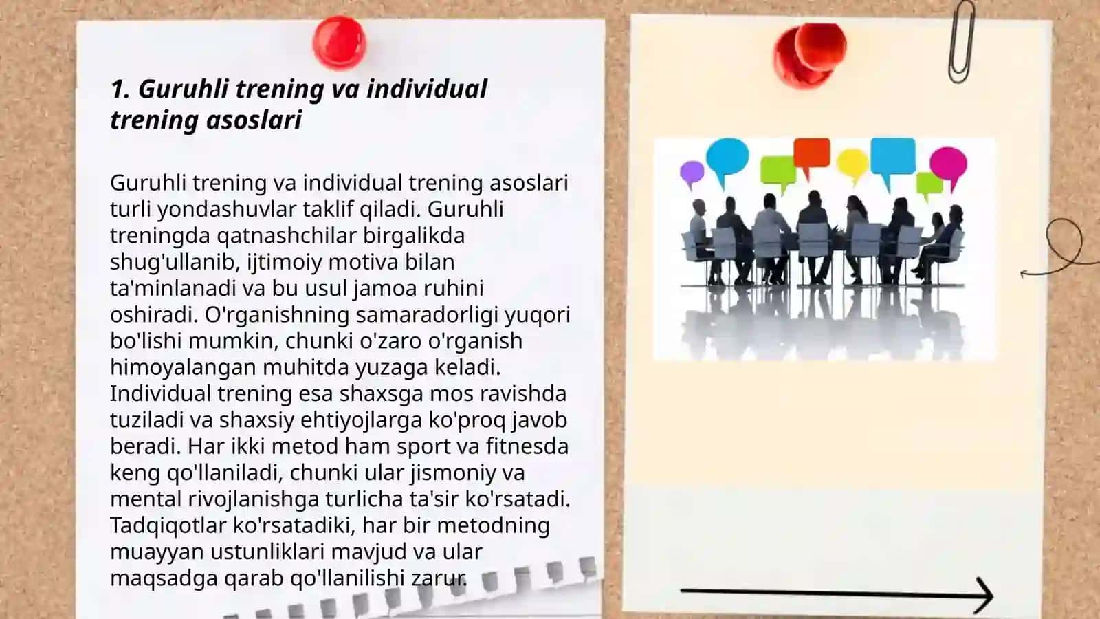 Guruhli va individual trening usullarining solishtirilishi 3