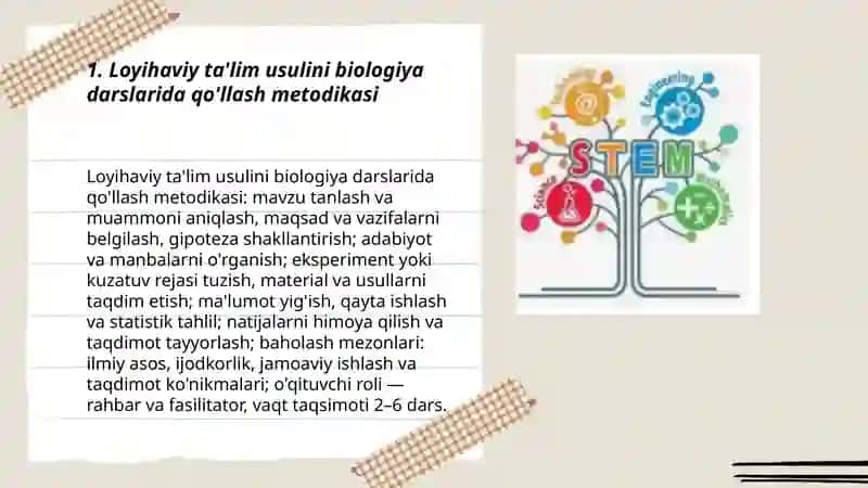 Biologiya darslarida noa'nanaviy usullarni qo'llash metodolagiyasi 3
