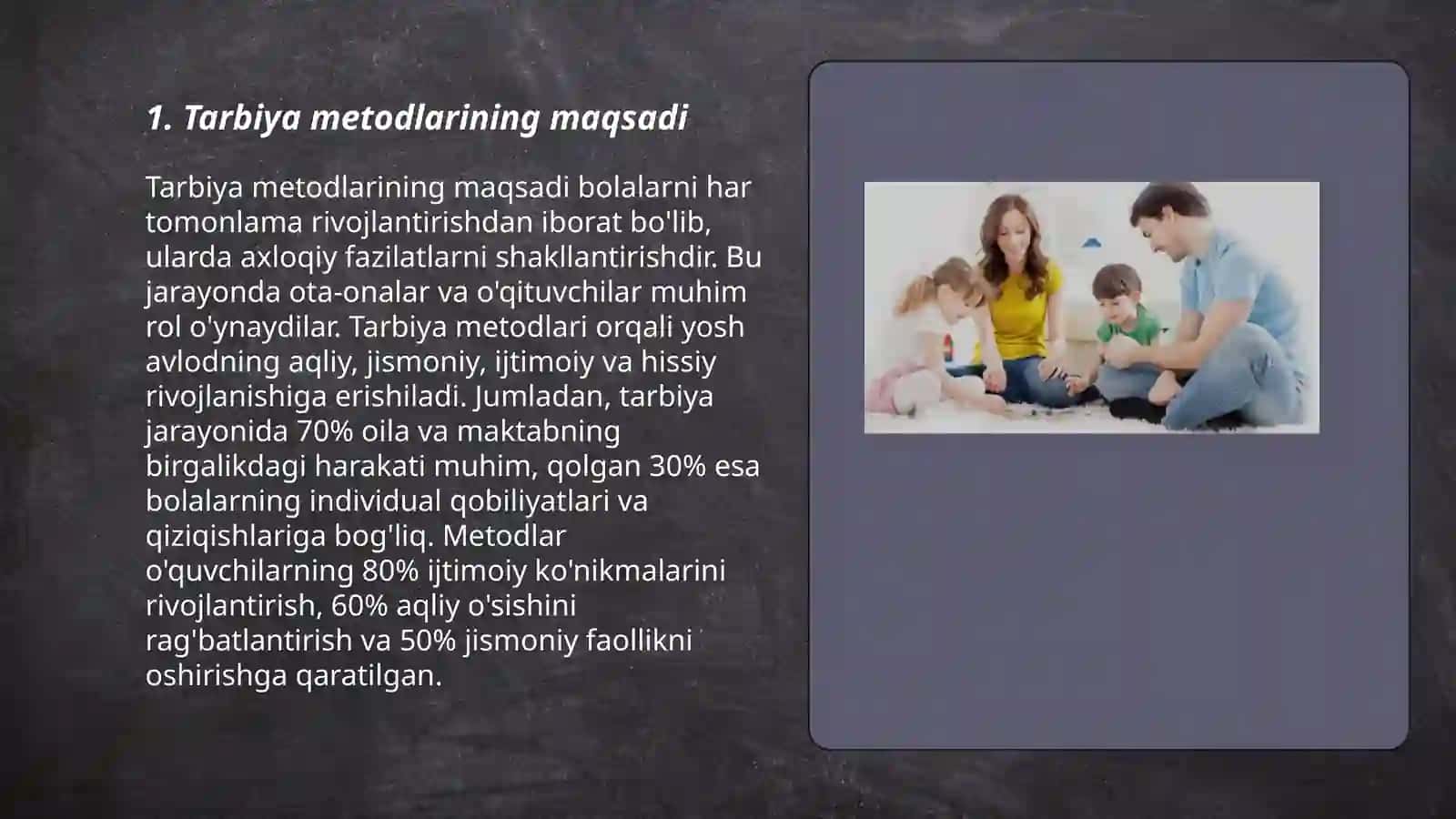 Tarbiya metodlarining maqsadi, vazifalari va turkumlanishi 3
