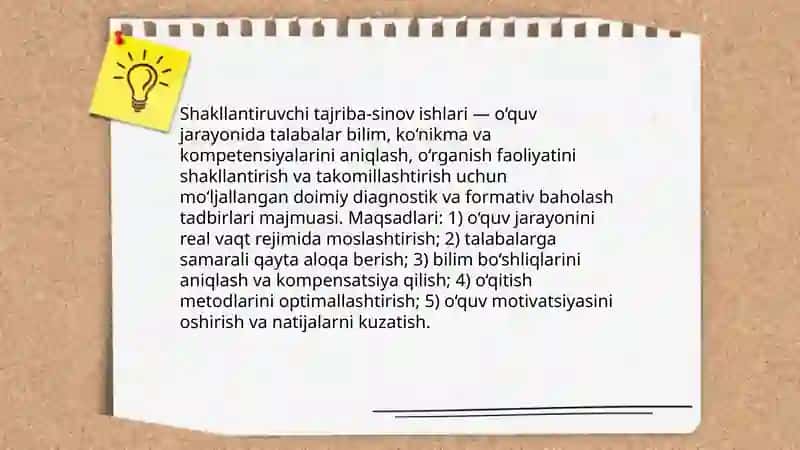Shakllantiruvchi tajriba-sinov ishlarini tashkil etish dasturi 3