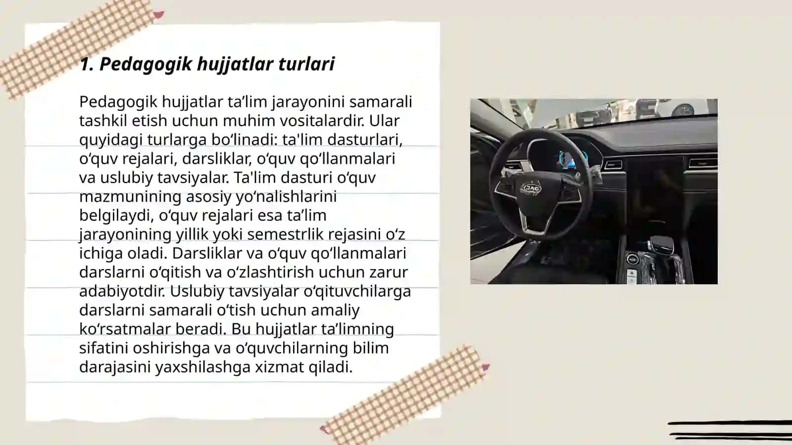 Pedagogik faoliyat bilan bog'liq ma'lumot-axborot hujjatlari ustida ishlash 3
